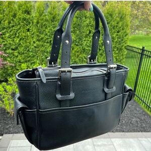 Authentic Burberry Calf Leather Handbag in black